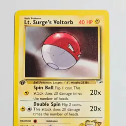 2000 Pokemon Gym Heroes 1st Edition Lt. Surge’s Voltorb 84/132 Common WotC TCG - Image 2