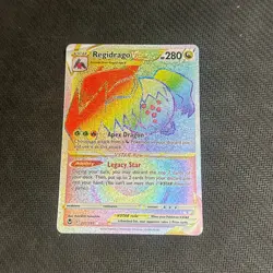 Pokemon TCG - Regidrago VSTAR Silver Tempest 201/195 Holo Secret Rainbow Rare NM - Image 1