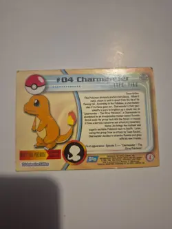 Charmander #04 Topps TV Animation Edition Blue Label Pokemon Card (LP/MP) - Image 2