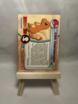 #04 CHARMANDER BLACK Logo Pokemon Topps TV Animation Edition Card 1999 2000 - Image 2