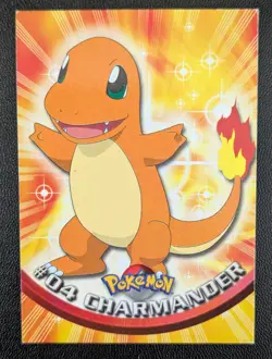 Charmander #04 Topps TV Animation Edition Blue Label Pokemon Card (LP/MP) - Image 1