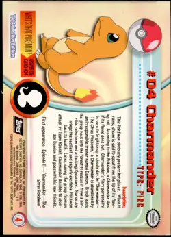 topps Pokemon TV Animation Edition Series 1 Holo Foil #04 Charmander #4 - Image 2