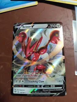 Scizor V - 118/189 - Pokemon Darkness Ablaze Sword & Shield Ultra Rare Card NM - Image 2