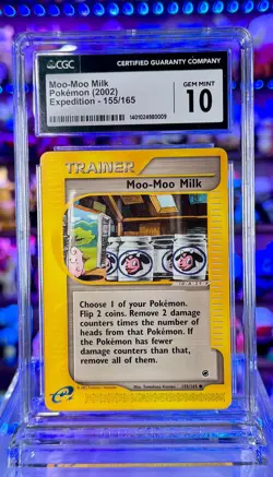 Moo-Moo Milk Non-Holo 155/165 CGC 10 2002 Expedition Base Set Pokemon Card - Image 1