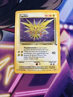 Zapdos 15/62 - Fossil Unlimited Holo Rare WOTC Pokemon TCG LP - Image 1