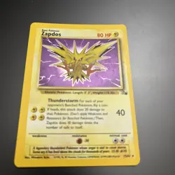 Pokemon TCG: 1999 Fossil Unlimited Zapdos 15/62 Holo Rare NM/LP+ - Image 3