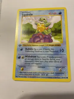 Mint- Squirtle Pokemon TCG Base Set 1st Edition Basic Card 63/102 English 1999 - Image 2