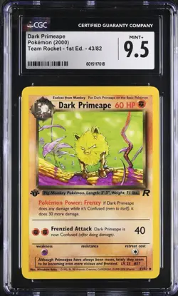 CGC 9.5 MINT Dark Primeape Team Rocket 1st Edition 43/82 Pokemon - Image 1