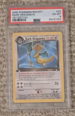 Pokemon Dark Dragonite 1st edition 22/82 Team Rocket -- PSA 6 - Image 1