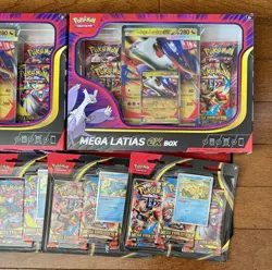 Sealed LOT Pokemon MEGA EVOLUTIONS Mega Latias EX Box Mini Tin 3 Pack Blister - Image 1