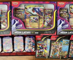 Sealed LOT Pokemon MEGA EVOLUTIONS Mega Latias EX Box Mini Tin 3 Pack Blister - Image 2
