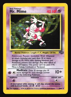Mr. Mime 6/64 Jungle Holo Rare Pokemon Card - Image 1