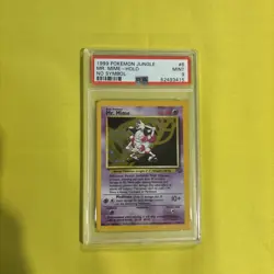 PSA 9 MINT 1999 Jungle #6 Mr. Mime - Holo No Set Symbol Error Pokemon TCG - Image 1