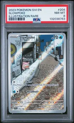 2023 POKEMON SVI EN-SCARLET & VIOLET ILLUSTRATION RARE #204 SLOWPOKE PSA 8 - Image 1