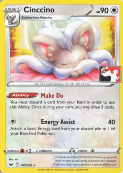 Cinccino Rare Prize Pack Series Cards 147/202 NM - Image 1