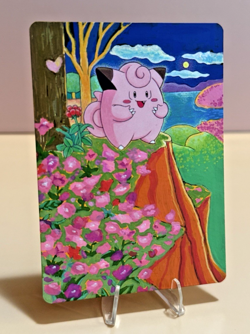 Custom One Of A Kind Hand Painted Altered Clefairy Pokemon Card - Image 1