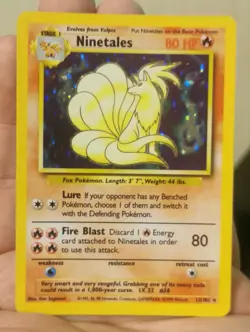 Ninetales 12/102 Base Set Holo Rare Pokemon Card Nintendo TCG WOTC LP - Image 1
