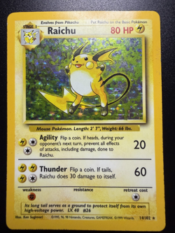 Pokemon Cards: Base Set Rare Holo: Raichu 14/102 - Image 1