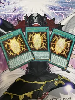 Yugioh Ancient Chant MZMI-EN069, LED7-EN004 1st Ed UR “(x3) Ra Deck Support” - Image 1