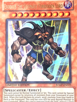 yugioh Exodius the Ultimate Forbidden Lord JUMP-EN025 NM Ultra Rare Limited Ed - Image 2