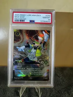 PSA 10 GEM MT 2025 Disney Lorcana EN 9 Max Goof #230 Enchanted - Image 1