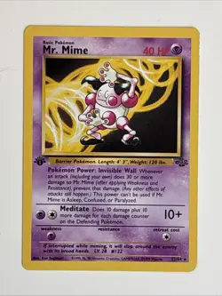 Pokemon Jungle 22/64 Mr. Mime 1st Edition Pokemon Card Non Holo - Image 1