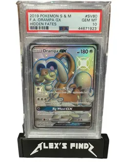 2019 Pokemon Sun & Moon Hidden Fates Drampa GX #SV80 FA PSA 10 GEM MINT - Image 1