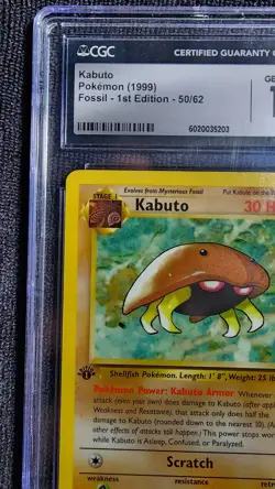 1999 Pokemon Fossil 1st Edition Kabuto 50/62 CGC GEM MINT 10 WOTC - Image 5