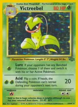 Victreebel - 14/64 - Pokemon Jungle Unlimited Holo Rare Card WOTC LP - Image 1