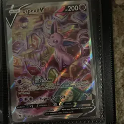 Pokemon TCG Espeon v Holo Ultra Rare Card 180/203 Evolving Skies NM Condition - Image 1