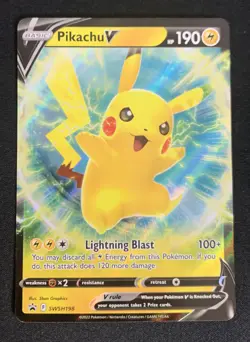 Pikachu V SWSH198 Black Star Promo Ultra Rare Holo Pokemon TCG Card NM - Image 1
