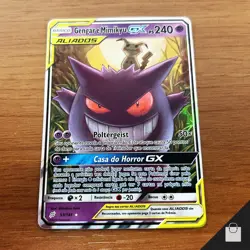 Gengar & Mimikyu GX 53/181 Sun & Moon Tag Team Up Pokemon Brazilian Card LP+/NM - Image 1