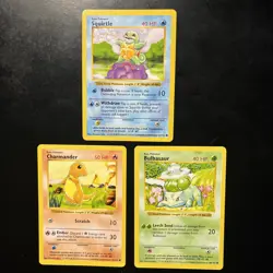 Pokemon TCG Base Set Shadowless - Chamander, Squirtle, Bulbasaur - NM - Image 1