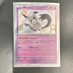Pokemon Mimikyu 160/091 SV: Paldean Fates Shiny Rare Promo Holo Safeguard - Image 1