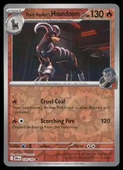 Pokemon TCG Pokemon Team Rocket's Houndoom Uncommon Reverse Holo - Image 1