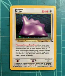 Ditto 1999 Pokemon Fossil HOLO RARE 3/62 - Image 1