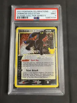 2021 POKEMON CELEBRATIONS CLASSIC COLLECTION #17 UMBREON-GOLD STAR PSA 9 - Image 1