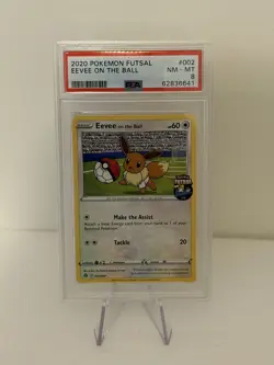 Eevee On the Ball 2020 Futsal UK Exclusive Promo Card PSA 8 002/005 - Image 1