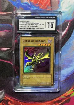 Yu-Gi-Oh Curse of Dragon LOB-066 Super Rare 1st Edition Wavy CGC 10 - Image 1