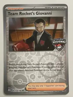 Team Rocket’s Giovanni 174/182 Pokemon TCG Regional Championship Promo - Image 1