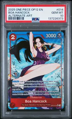 2025 ONE PIECE OP12 014 LEGACY OF THE MASTER BOA HANCOCK ALT ART PSA 10 GEM MINT - Image 1