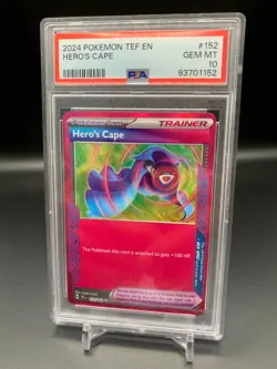PSA 10 GEM Mint Hero's Cape 152/162 ACE SPEC Rare - Pokemon S&V Temporal Forces - Image 1