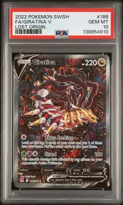 2022 Pokemon SwSh Lost Origin Giratina V #186 Full Alt Art PSA 10 - Image 1