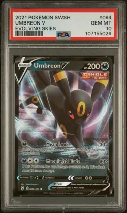 2021 Pokemon SWSH Evolving Skies Umbreon V 094/203 PSA 10 Gem Mint - Image 2