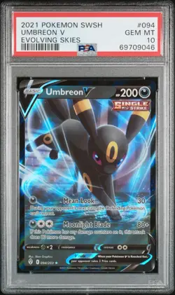 2021 Pokemon SWSH Evolving Skies Umbreon V 094/203 PSA 10 Gem Mint - Image 2
