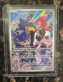 Team Rocket’s Murkrow 200/182 Illustration Rare Pokemon Card Near Mint - Image 1