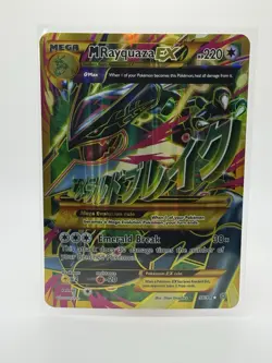 Pokemon TCG 2015 Ancient Origins Mega Rayquaza EX Holo Full Art 98/98 JUMBO Card - Image 1