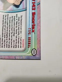 Topps Chrome 2000 Pokemon Series 3 Foil Snorlax Card #143 Near Mint Condition - Image 4