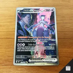 Team Rocket's Mewtwo EX 231/182 Destined Rivals Brazilian Pokemon Card Mint NM+ - Image 1