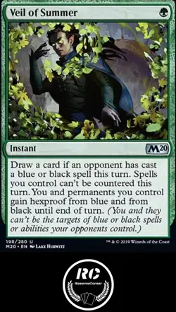 Veil Of Summer MTG NM M20 Uncommon Instant Fast Tracked Shipping - Image 1